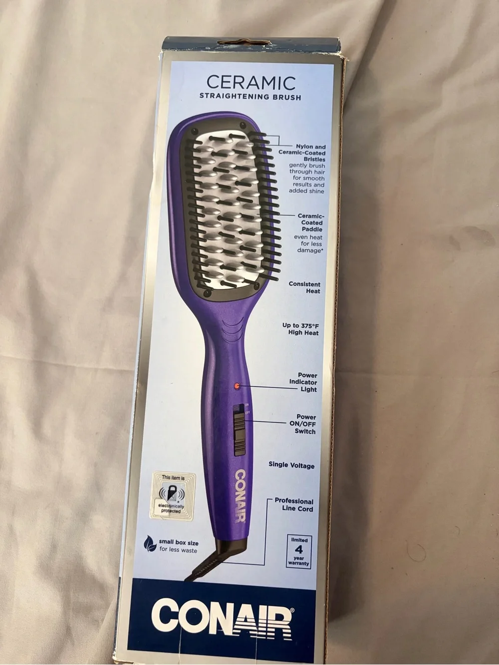 Conair Ceramic Straightening Brush — Purple